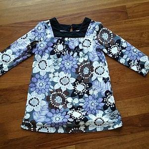 Hanna Andersson Floral Kids Dress - Purple, Black, White